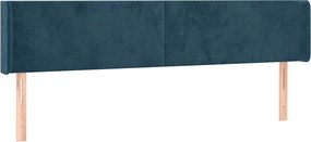 vidaXL Tăblie pat cu aripioare albastru închis 183x16x78/88 cm catifea