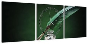 Tablou cu stilou sriind (cu ceas) (90x30 cm)