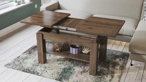 Mazzoni ASTORIA Nuc Elegant - MĂSUȚĂ EXTENSIBILĂ MĂSUȚĂ DE CAFEA CU RAFT