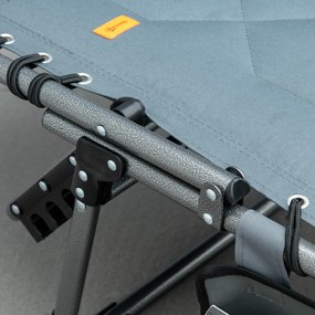 Outsunny Șezlong, șezlong de grădină pliant, șezlong pliant cu pernă, spătar reglabil în 5 trepte, țesătură Oxford, 188 x 57 x 30 cm, Gri | Aosom Romania