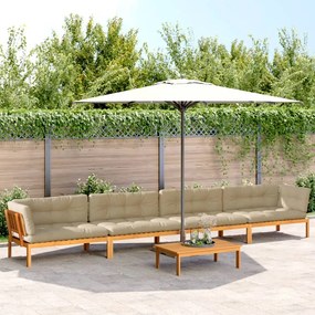 3209507 vidaXL Set canapele de grădină cu perne din paleți 5 piese lemn acacia