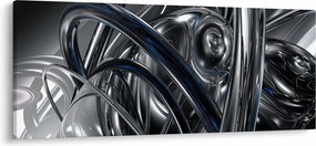 Tabloul cu abstracție gri cu albastru (120x50 cm)