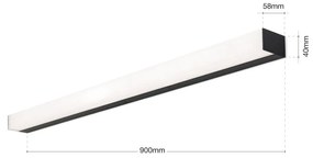 Aplica pentru oglinda baie IP44 HORIZON L-90cm negru