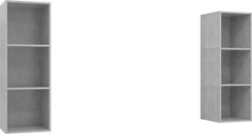 vidaXL Dulapuri TV suspendate, 2 buc, gri beton, lemn prelucrat