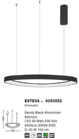 Lustra LED design modern circular ESTEVA negru NVL-9053552