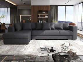 Colțar extensibil dumonde cu ladă de depozitare si sezut confortabil din spuma high-density, Gloria Enjoy Grafit II 320x183 cm