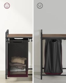 Coș pentru rufe REX, maro/negru