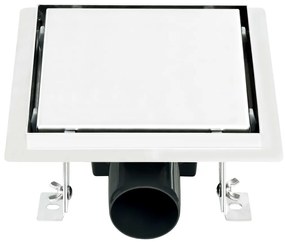 Rigola de dus capac plat gresie 2-in-1 15x15 cm otel inoxidabil 15 x 15 cm, 2-in-1