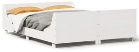 850771 vidaXL Cadru de pat cu tăblie, alb, 120x200 cm, lemn masiv de pin