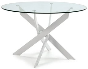 Masă de dining rotundă cu blat din sticlă 120x120 cm Ruth – Marckeric