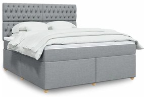 vidaXL Pat continental, gri deschis, 180x200 cm, material textil