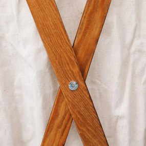 Cos de rufe pliabil, crem, lemn si material textil 1, Crem