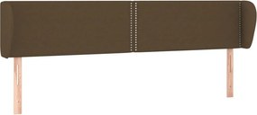 vidaXL Tăblie de pat cu aripioare maro închis 203x23x78/88 cm textil