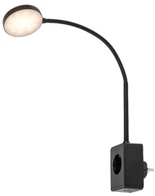 Rabalux 71284 - Lampă de perete LED dimabilă TIVRO 4W/230V cu port USB pentru priză, neagră