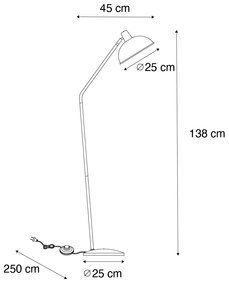 Lampă de podea retro roz cu bronz - Milou