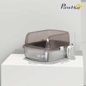 PawHut Litieră Per Pisici Extra Mare Con Tavă In Oțel Inoxidabil, Până la 15 Kg | Aosom Romania
