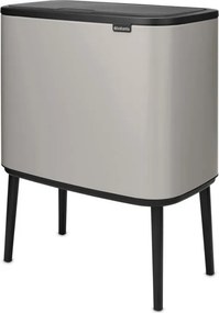 Cos de gunoi Brabantia Bo Touch 1010454, 3x11 l, Deschidere lina si silentioasa, Gri