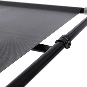 Dulap textil de depozitare MATIS 150x175 cm, gri, cu rafturi și bară pentru umerașe