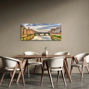Tablou orașului cu râu (120x50 cm)