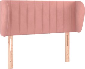 vidaXL Tăblie de pat cu aripioare roz 93x23x78/88 cm catifea