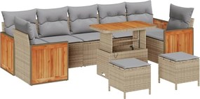 vidaXL Set de canapele pentru grădină 10 pcs Beige și gri deschis