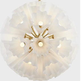 Candelabru LUX, Sticla Ondulata, Alama, 22xE14, Carpi