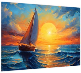 Tablou pe sticlă - Sailboats (70x50 cm)