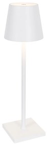 Lampă de masă de exterior albă inclusiv LED cu dimmer tactil reîncărcabilă - Jackson