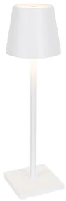 Lampă de masă de exterior albă inclusiv LED cu dimmer tactil reîncărcabilă - Jackson