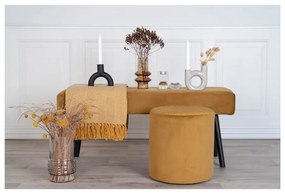Bancă cu husă din catifea House Nordic Skiby, galben muștar