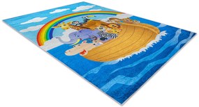 BAMBINO 2685 covor lavabil Animale, Barcă pentru copii anti-alunecare - albastru / maro