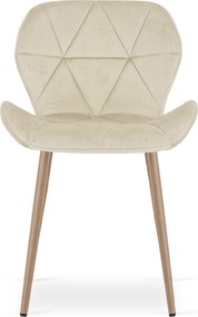 Scaun de dining MANGO VELVET, bej deschis