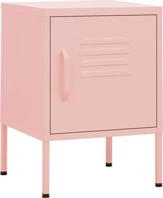 vidaXL Noptieră, roz, 35x35x51 cm oțel
