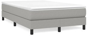 vidaXL Pat box spring cu saltea, gri deschis, 120x190 cm, textil