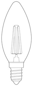 Bec LED/cu filament E14, cu lumină caldă cu intensitate reglabilă 4 W Candle – tala