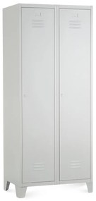 Dulap metalic, 80 x 50 x 190 cm, picioare fixe, încuietoare cilindrică, gri deschis - ral 7035