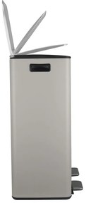 Coș de gunoi taupe pentru reciclare/cu pedală 2x30 l din oțel Aliya – Spirella