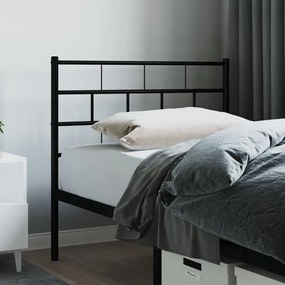 vidaXL Tăblie de pat metalică, negru, 75 cm