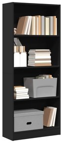 vidaXL Bibliotecă, negru, 60x24x143 cm, lemn prelucrat