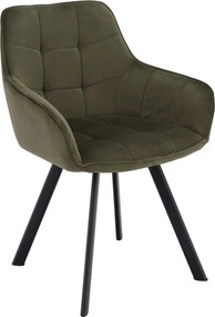 Scaun PETIN, stofa catifelata verde - Bluvel 77, 59x62x85 cm