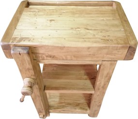 Banc de tamplar, L64 57 H82 cm, natur antic, lemn masiv