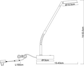 Globo 58504TSA - Lampă de masă cu dimmer tactil SILVIO LED/6,5W/230V bej