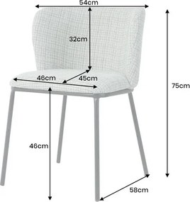 Set 2 scaune stil retro cu tesatura in carouri LYON albastru