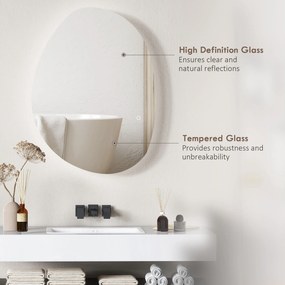 HOMCOM Oglindă de Baie LED cu Comutator Tactil Inteligent și  Intensitate Reglabilă, 80x5x60 cm, Argintiu | Aosom Romania