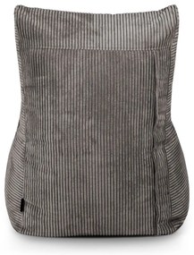 Fotoliu bean bag crem cu tapițerie din catifea reiată Seat Lounge – SLOWDOWN