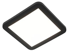 Plafoniera neagră 22,5 cm cu LED în 3 trepte reglabilă IP44 - Steve