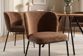 Set 2 scaune stil retro LYON tesatura maro