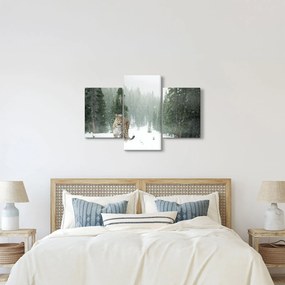 Tablou cu leopard în zăpadă (90x60 cm)