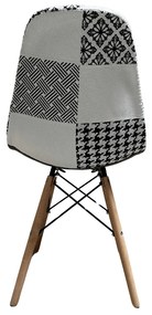 ShopJK SCAUN PATCHWORK ALBASTRU, STILUL SCANDINAV