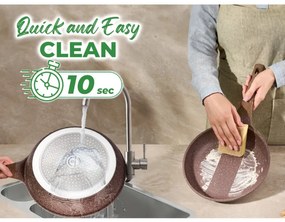 Set de oale si tigai Just Perfecto JL-26, 14 h, Acoperire din marmura, Inductie, Steamer, Accesorii, Maro